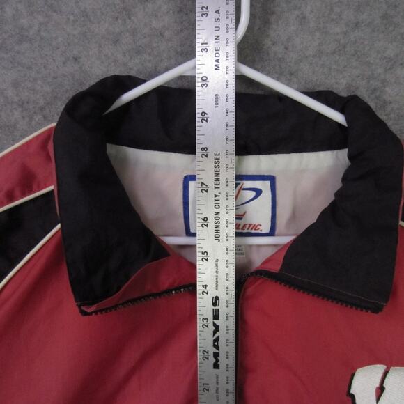 Wisconsin Badgers Jacket Mens Medium Red Hooded Windbreaker NCAA Logo Athletic - Picture 3 of 7